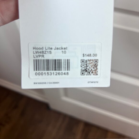 Lululemon Hood Lite Jacket White Size 10 Water-Repellent Windbreaker NWT - Picture 8 of 8